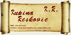 Kupina Resković vizit kartica